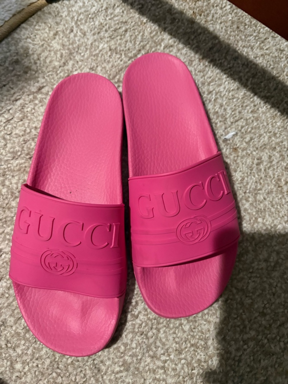 Authentic Gucci Hot Pink Slides Good Condition